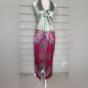 Vibrant Pink Patterned Pants size L